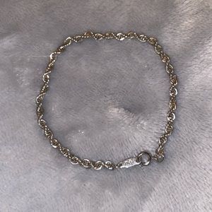 18k white gold plated chain bracelet